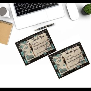 Set of 100 Elegant fashion woman designThank You Cards